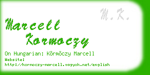 marcell kormoczy business card