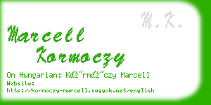 marcell kormoczy business card